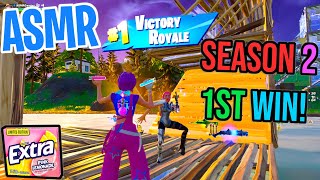 ASMR Gaming 😴 Fortnite 1st Win Season 2! Relaxing Gum Chewing 🎮🎧 Controller Sounds + Whispering 💤