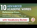 10 Advanced Academic Words Ref from 