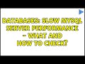 Databases: Slow MySql Server Performance - What and How to check?