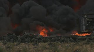 Tire Fire Continues To Burn In Weld County