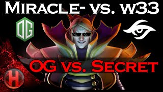 Miracle- vs. w33 - OG vs. Secret MDL Dota 2