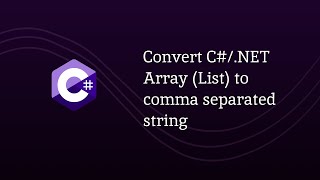 Convert C#/.NET Array (List) to comma separated string