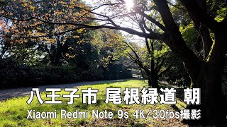 【4K】八王子市 尾根緑道 朝 Xiaomi Redmi Note 9s 4K/30fps動画【2021/11/06】