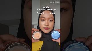 skintific cushion shade 04 begie comparison. original vs blue matte