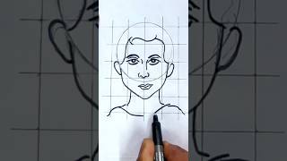Step by step drawing tutorial of a boy's face #drawing #shortfeed
