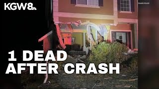 Man dies in car crash into Tigard home; speed suspected