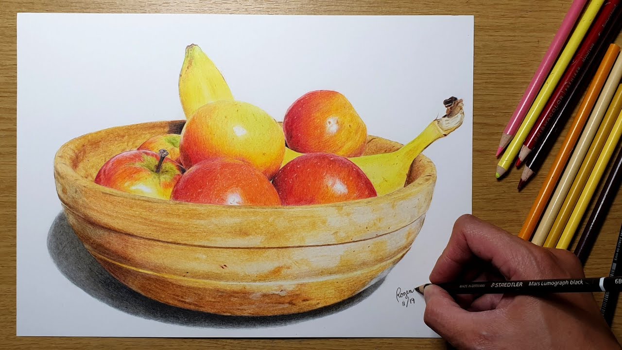 How To Draw A Fruit Bowl With Pencil - Creativeline