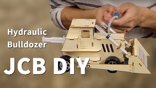 Build a Hydraulic JCB Bulldozer with DIY Kit|Woodcraft