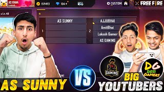 Free Fire Top 4 Youtubers Vs GodSunny😍😱4 Vs 1 - Free Fire India