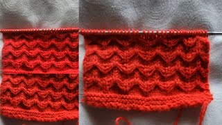 easy sweater knitting pattern for beginners. बहुत सुन्दर एक रंग की ऊन से आसान बुनाई डिजाईन।