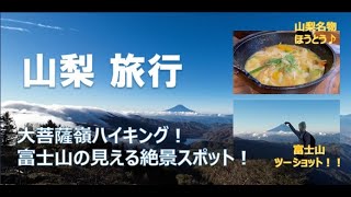 【山梨旅行】富士山が見える絶景スポット大菩薩嶺/下山飯 山梨名物ほうとう/お手軽ハイキング