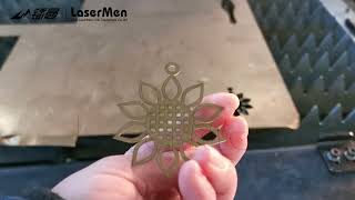 【LaserMen】Cutting 2mm brass cutting by  LM 9013AF 1500W fiber laser cutter