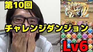 【パズドラ】チャレンジダンジョン Lv6(回復なし) 光カーリーPT