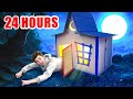 24 HOUR HAUNTED BOX FORT !