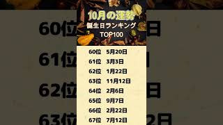 10月の運勢誕生日ランキング🔮　#占い #うらない #誕生日占い #恋愛 #スピリチュアル #恋愛運アップ