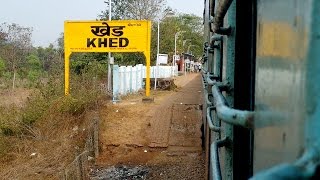 Konkan Railways - Sawantwadi Diva Passenger entering in Khed