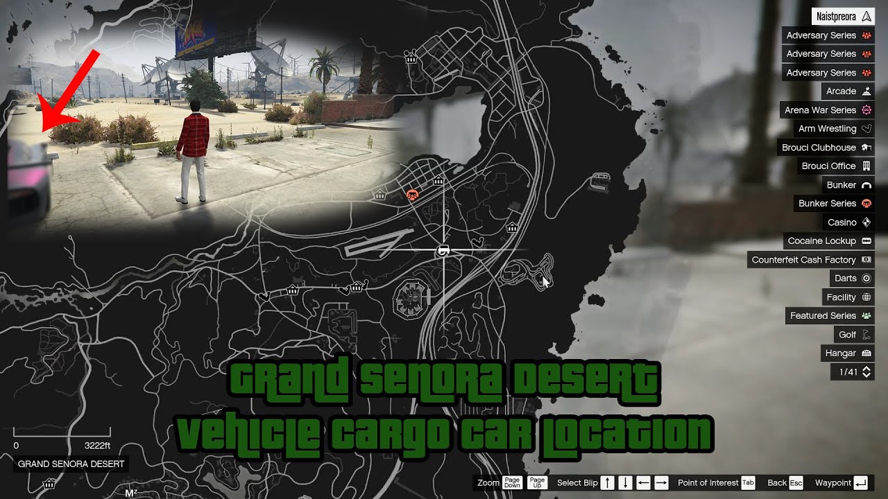 [GTA V Tutorial] Grand Senora Desert Vehicle Cargo Car Location - YouTube