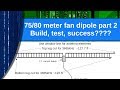 Ham Radio - An experimental 75 80 meter fan dipole part 2. Build and test.