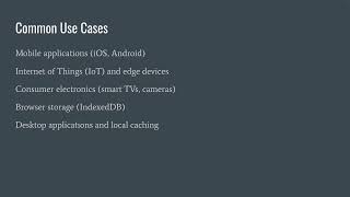 Introduction to Embedded Databases
