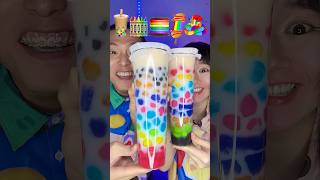 Random Rainbow Food Challenge ASMR 🥵bubble tea 🧋Boba #asmr #mukbang