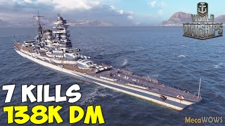 World of WarShips | Amagi | 7 KILLS | 138K Damage - Replay Gameplay 4K 60 fps