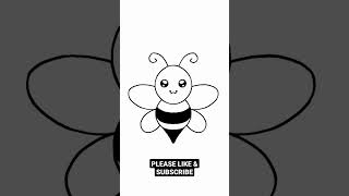 How to Draw Cute Honey Bee Easy Drawing #shorts