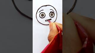 How To Draw Flushed Face Emoji😳😳Easy Drawing|#short#shorts#shortsfeed#tiktok#viral#youtubeshorts