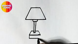How to draw table lamp for kids l Table lamp drawing step by step l Table lamp drawing l