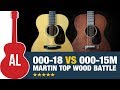 Martin 000-18 vs 000-15M (Spruce vs Mahogany Top Wood Battle)