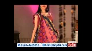 HomeShop18.com - Graceful Dual Tone Pink Saree by Saachi