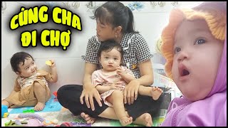 Bé ba Ngọc Trâm cùng cha đi chợ mua cháo cho mấy chị em | Yến Nhi - Mẹ Ba Nàng Tiên