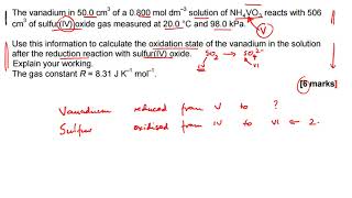 Redox titration of vanadate