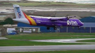 Storm Dylan Gusty 43kt Wind Landings at Ronaldsway, Isle of Man! | 29/12/17