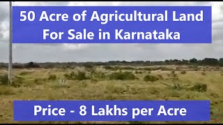 Karnataka : 50 Acre Of Agricultural Land For Sale Located At Nejanthi, Tumakuru District