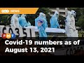 Covid-19 numbers as of August 13, 2021