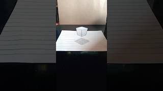 How to Draw 3D floating  cube || 3D cube drawing || #shorts #drawing #ytshorts