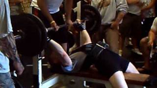 Jeff Garvin benching 215lbs