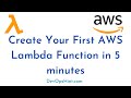 Create Your First AWS Lambda Function in 5 minutes | AWS Lambda Tutorial | Language Supports Lambda