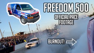 JH Diesel and I paced the Freedom 500 in a 600hp LS3 van! Behind the scene footage only seen here!