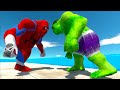SPIDERMAN GORO vs HULK GORO vs ICE T-REX DEATH CLIMB - Animal Revolt Battle Simulator