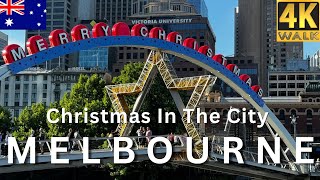 Melbourne Australia City Walk Tour Christmas In The City Of Melbourne 4K Video