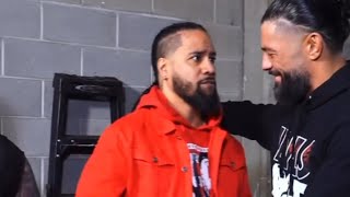 Roman reigns hugs Jimmy Uso backstage on WWE Smackdown
