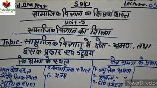 S-9 (C) Unit-3 Topic- सामाजिक विज्ञान में क्षेत्र भ्रमण तथा इसके प्रकार एवं उद्देश्य (Lecture 5)