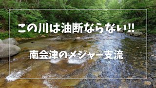 ［渓流ルアー］南会津の有名支流。場荒れしているけど油断するとチャンスを逃す！尺イワナ、ラパラＣＤエリート３５で！！