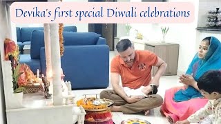 Diwali Vlog 2022|| Home decoration || GULAB JAMUN, BEDMI POORI ALOO & UPMA #diwali
