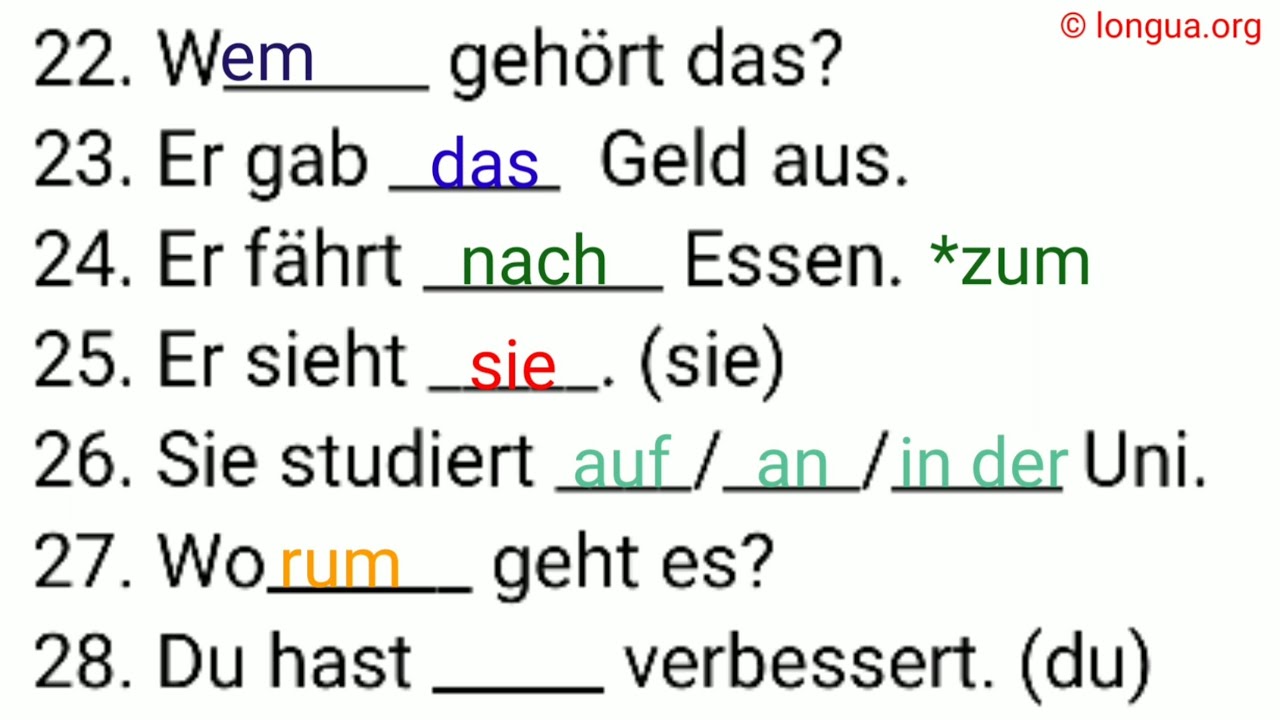 Präposition - Wer, Wen, Wem, Woran, Worüber, Wozu, Womit, Wofür ...