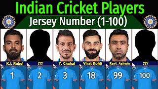 Indian Cricketers Jersey Number From 1 to 100 | Jersey Number of Indian Cricketers | India Cricket |