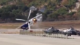 Russian helicopter Mi-8 crash and explode