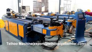 Telhoo DW50CNC-3A-2SV cnc tube bender with pushing bend for big radius and hole punching function