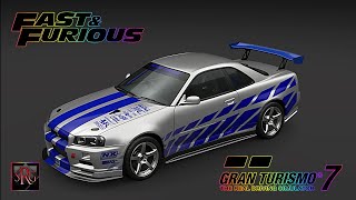 GT7 - Fast And Furious Nissan R34 GT-R V-spec II Nür 700 PP Tune and Setup